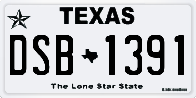 TX license plate DSB1391