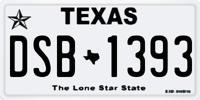 TX license plate DSB1393