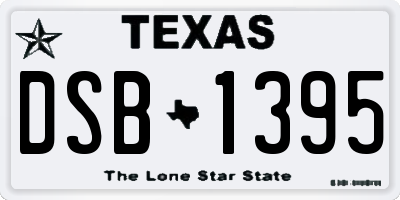 TX license plate DSB1395