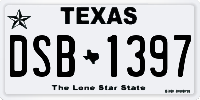 TX license plate DSB1397