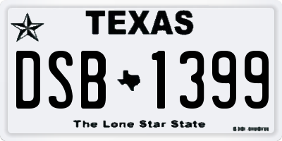 TX license plate DSB1399