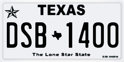 TX license plate DSB1400