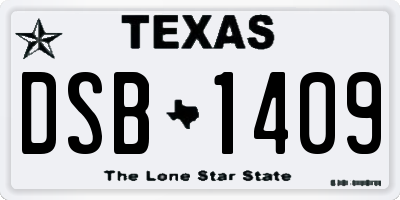 TX license plate DSB1409