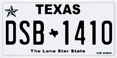 TX license plate DSB1410