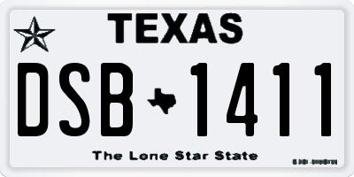 TX license plate DSB1411