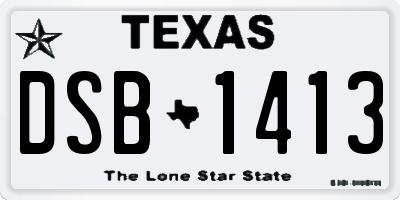 TX license plate DSB1413