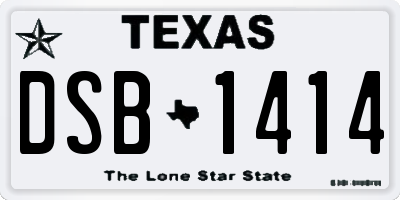 TX license plate DSB1414