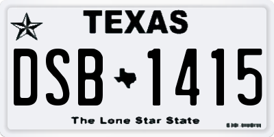 TX license plate DSB1415