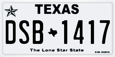TX license plate DSB1417