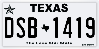 TX license plate DSB1419