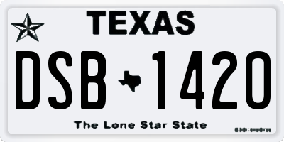 TX license plate DSB1420