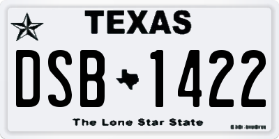 TX license plate DSB1422