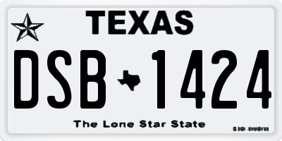 TX license plate DSB1424