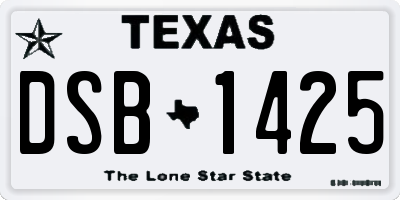 TX license plate DSB1425