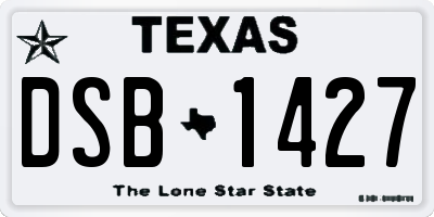 TX license plate DSB1427