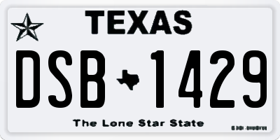 TX license plate DSB1429