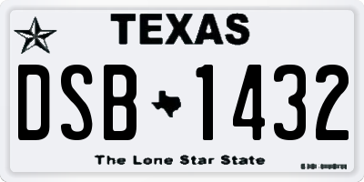 TX license plate DSB1432