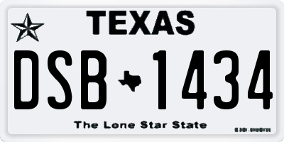 TX license plate DSB1434