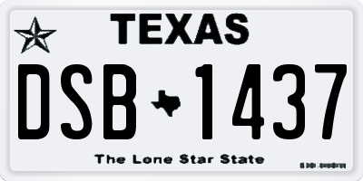 TX license plate DSB1437