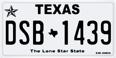 TX license plate DSB1439