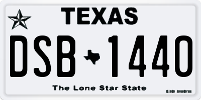 TX license plate DSB1440