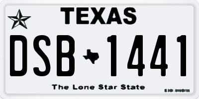 TX license plate DSB1441