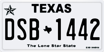 TX license plate DSB1442