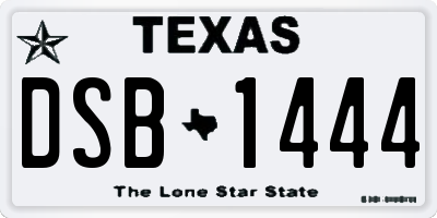 TX license plate DSB1444