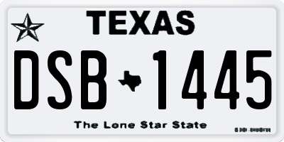 TX license plate DSB1445