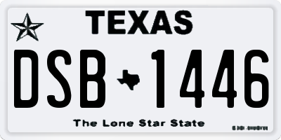 TX license plate DSB1446