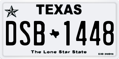 TX license plate DSB1448