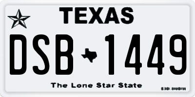 TX license plate DSB1449