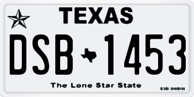 TX license plate DSB1453