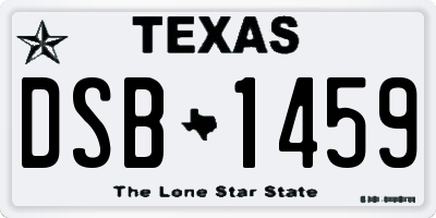 TX license plate DSB1459