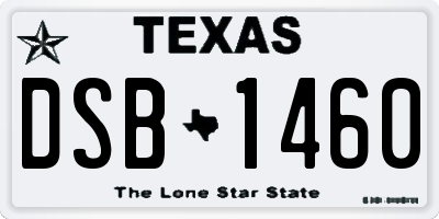 TX license plate DSB1460