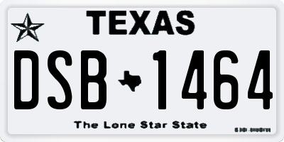 TX license plate DSB1464