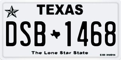 TX license plate DSB1468