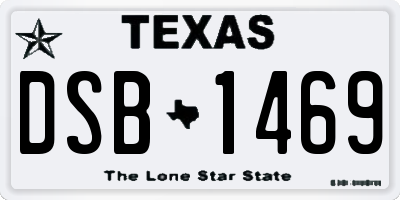 TX license plate DSB1469