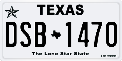 TX license plate DSB1470