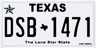 TX license plate DSB1471