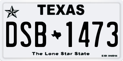 TX license plate DSB1473