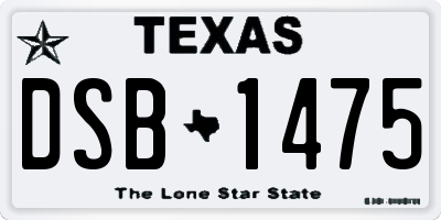 TX license plate DSB1475