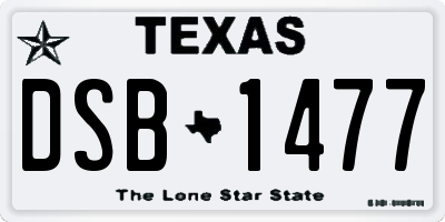 TX license plate DSB1477