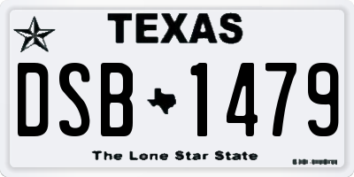 TX license plate DSB1479