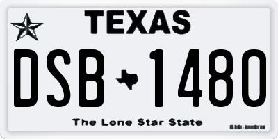 TX license plate DSB1480