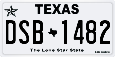 TX license plate DSB1482