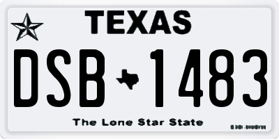 TX license plate DSB1483