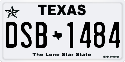 TX license plate DSB1484