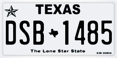 TX license plate DSB1485