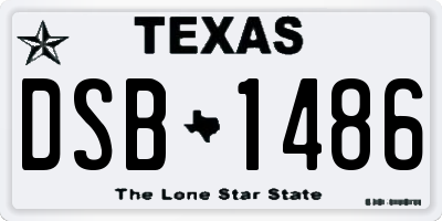 TX license plate DSB1486